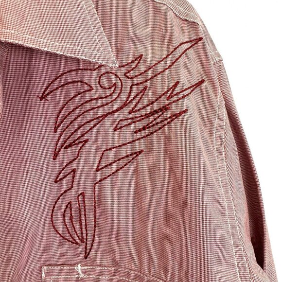 Cowboy Legend Shirt Mens Size Medium Pearl Snap Western Rodeo Embroidered Red - Picture 2 of 5